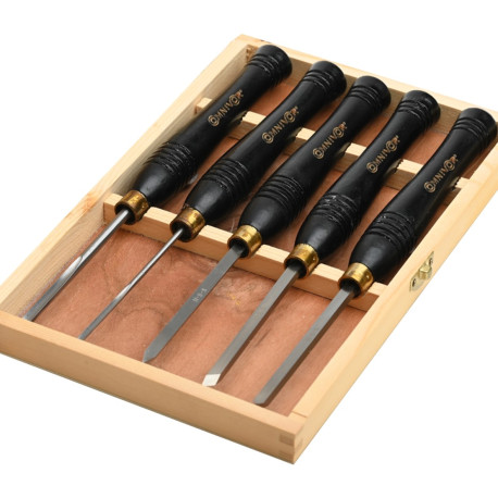 Coffret de 5 Outils de Tournage de Type Gouges HSS - OMNIVOR